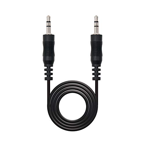NanoCable 10.24.0101 - Cable audio estereo, JACK 3.5/M-JACK 3.5/M, macho-macho, negro, 1.5mts