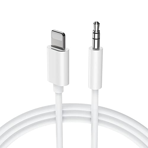 TZONOO Cable Auxiliar Coche Compatible el iPhone 14/13/12/11/XR/XS/8/7 Plus Admite todas las versiones de iOS,Cable Jack de Audio Estéreo 3,5 mm Compatible con Estéreo para el Hogar,1M,Blanco