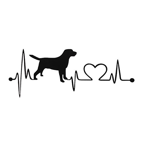 Xuniu Etiquetas engomadas del Coche, Labrador Retriever Heartbeat Love Decal Car Styling Accesorios de decoración