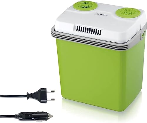 SEVERIN - Nevera portátil de 19 l con cable de coche, caravana o camping, refrigerador portatil silencioso, para enfriamiento y de preservación del calor, 28.5x40x42 cm, bajo consumo (E),verde, KB 292
