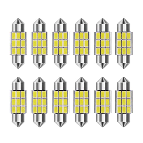 CGEAMDY 12 Lámpara LED Torpedo, Lámpara Torpedo LED Para Luz Interior De Coche, 5630 9SMD LED Blanca Luz Interior De Coche, C5W Lamp Torpedo Para Luces Interiores De Coche, Luz Cortesía (41mm)