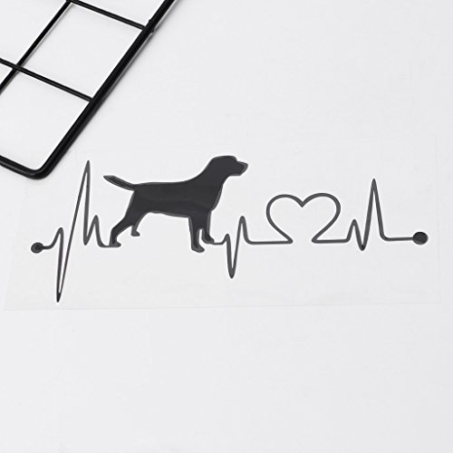 Xuniu Etiquetas engomadas del Coche, Labrador Retriever Heartbeat Love Decal Car Styling Accesorios de decoración