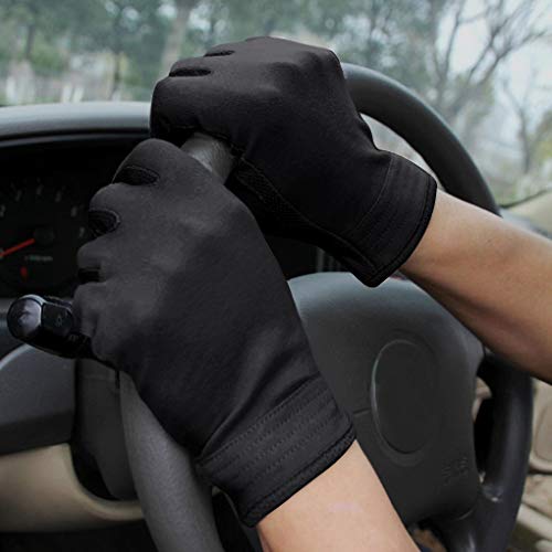 RUIXIA - Guantes de conducción para hombre, antirayos UV, para hombre, guantes táctiles, antideslizantes, guantes transpirables, guantes anti sol para coche, ciclismo