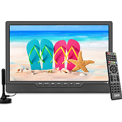 SOYAR TV Digital Portátil DVB-T2,14.0 Pulgadas LCD,Batería Recargable,Mini TV freeview,Toma USB,Mando a Distancia,Entrada AV,HDMI-IN