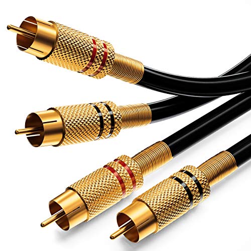 deleyCON 5m Cable de Audio RCA 2x Enchufe RCA en 2x Enchufe RCA Cable de Audio de Alta Fidelidad Tapones RCA Chapados en oro Receptor Teatro de Casa Consola de Juegos
