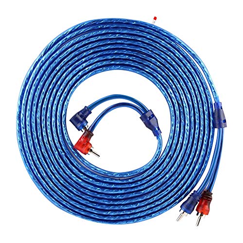 Cable de Audio RCa 5 Metros AUTo Coche Azul Cable de Interconexión de Audio Transparente RCa Ultra Flexible